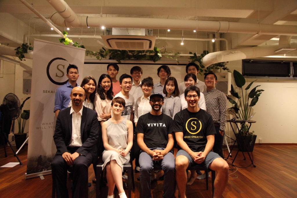 students, judges and sekai creator founder Steve Sakanashi